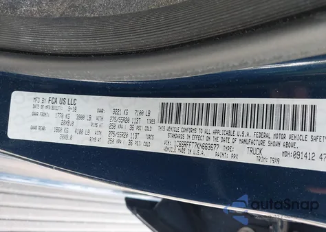 2019 Ram 1500 Big Horn/Lone Star 4X4 5'7 Box z USA, uszkodzony, nr VIN 1C6SRFFT7KN663677